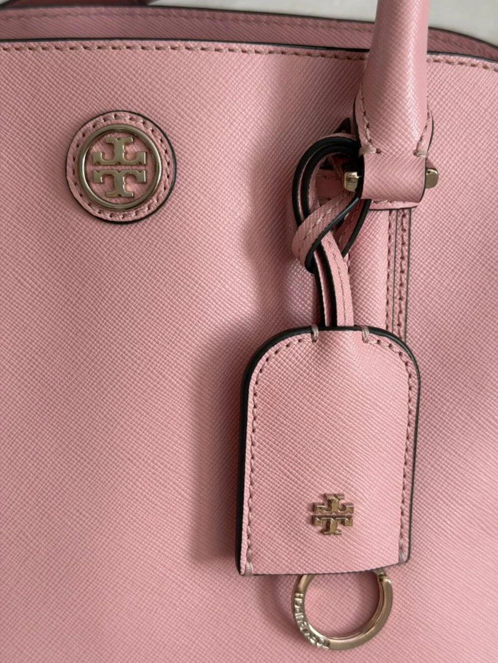 Tory Burch Robinson Open Dome Pink Leather Satchel Bag - Picture 4 of 16